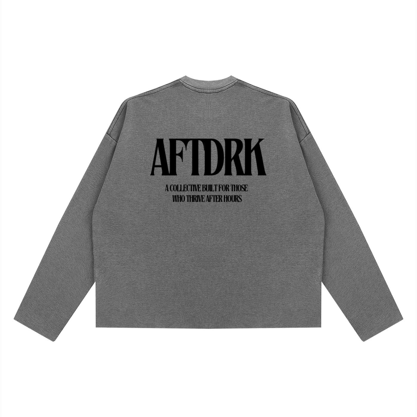 AFTDRK WAFFLE LONG SLEEVE - DARK GREY