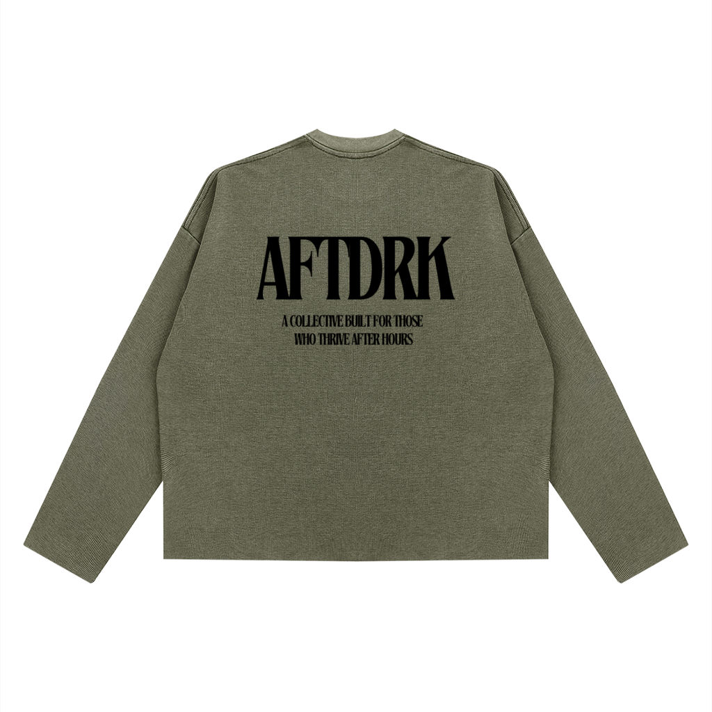AFTDRK WAFFLE LONG SLEEVE - ARMY GREEN
