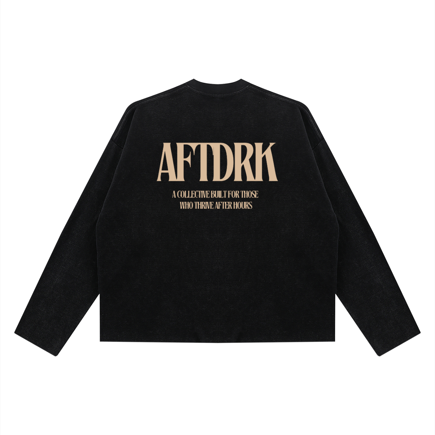 AFTDRK WAFFLE LONG SLEEVE - BLACK