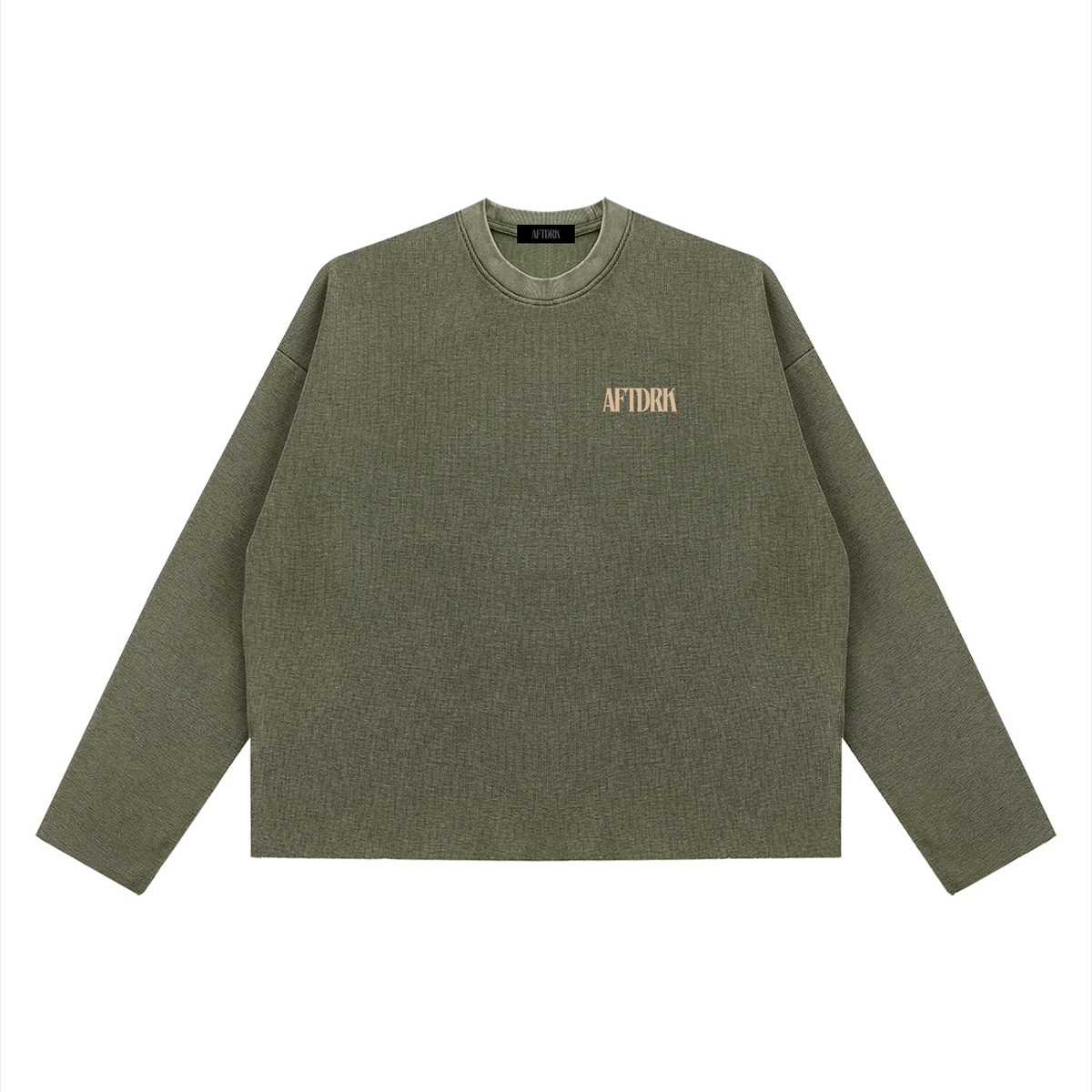 AFTDRK WAFFLE LONG SLEEVE - ARMY GREEN