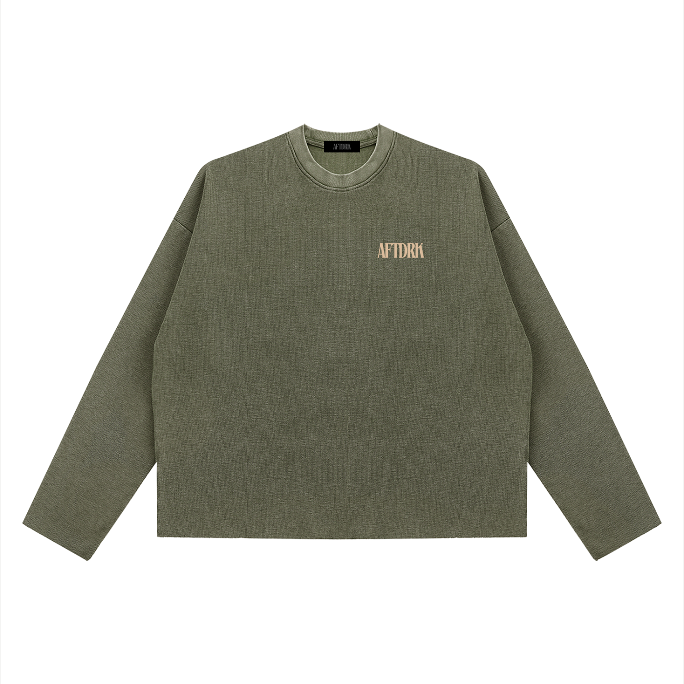 AFTDRK WAFFLE LONG SLEEVE - ARMY GREEN