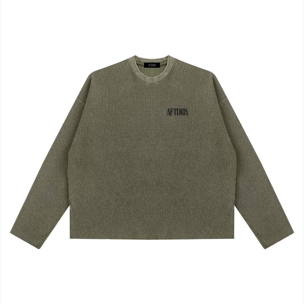 AFTDRK WAFFLE LONG SLEEVE - ARMY GREEN